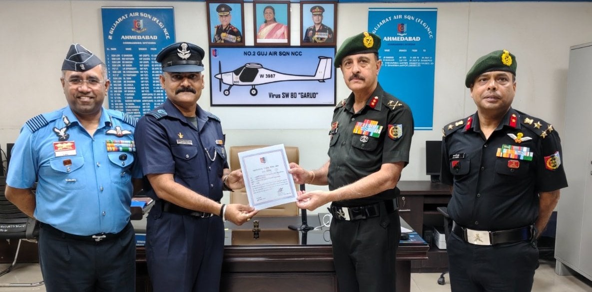 Officer Giving Certificate