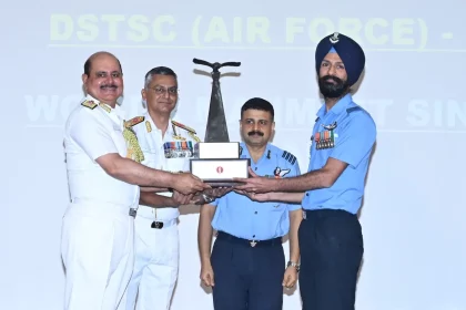 Officers Giving Trophy