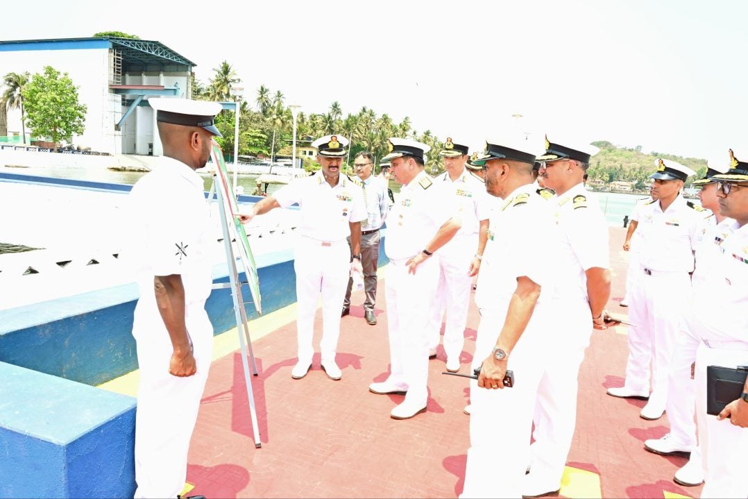 VAdm Sameer Saxena Reviewing