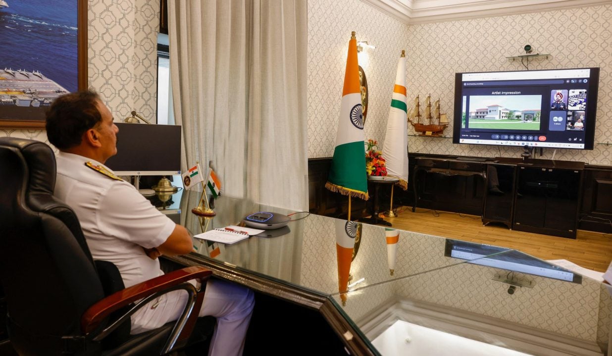Adm DK Tripathi Reviewing