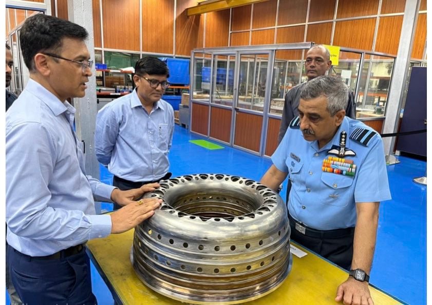 Air Marshal Ashutosh Dixit Reviewing Equipment