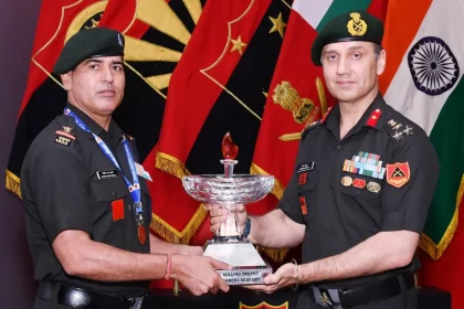 Brig Gaurav Kapoor Giving Trophy