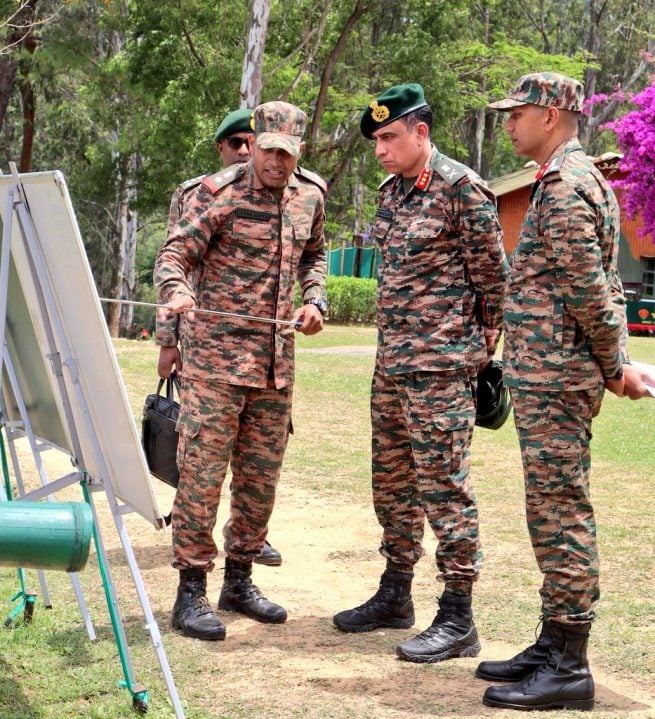Lt Gen Girish Kalia Reviewing