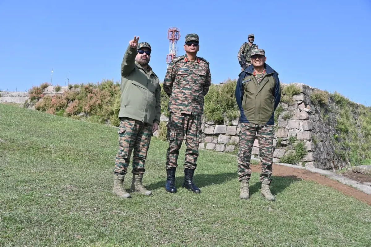 Lt Gen PK Mishra Reviewing