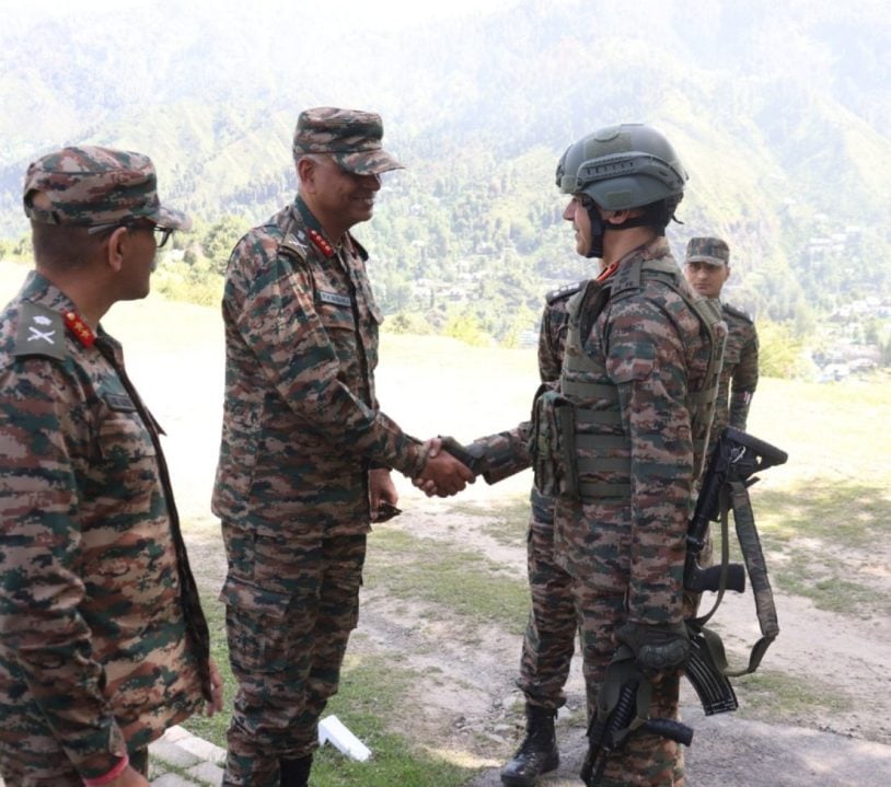 Lt Gen PK Mishra Shaking Hands