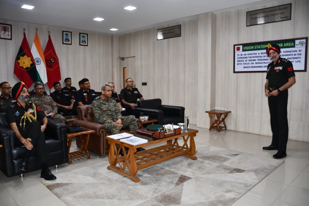 Lt Gen Sengupta Reviewing