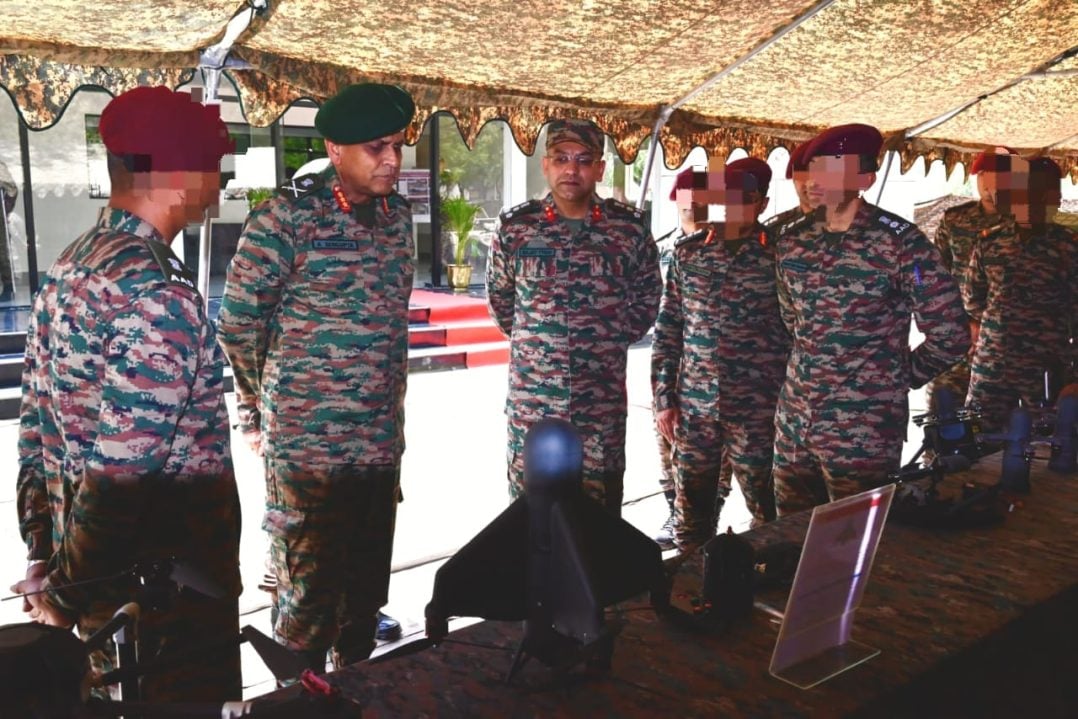 Lt Gen Sengupta Reviewing Equipment 1
