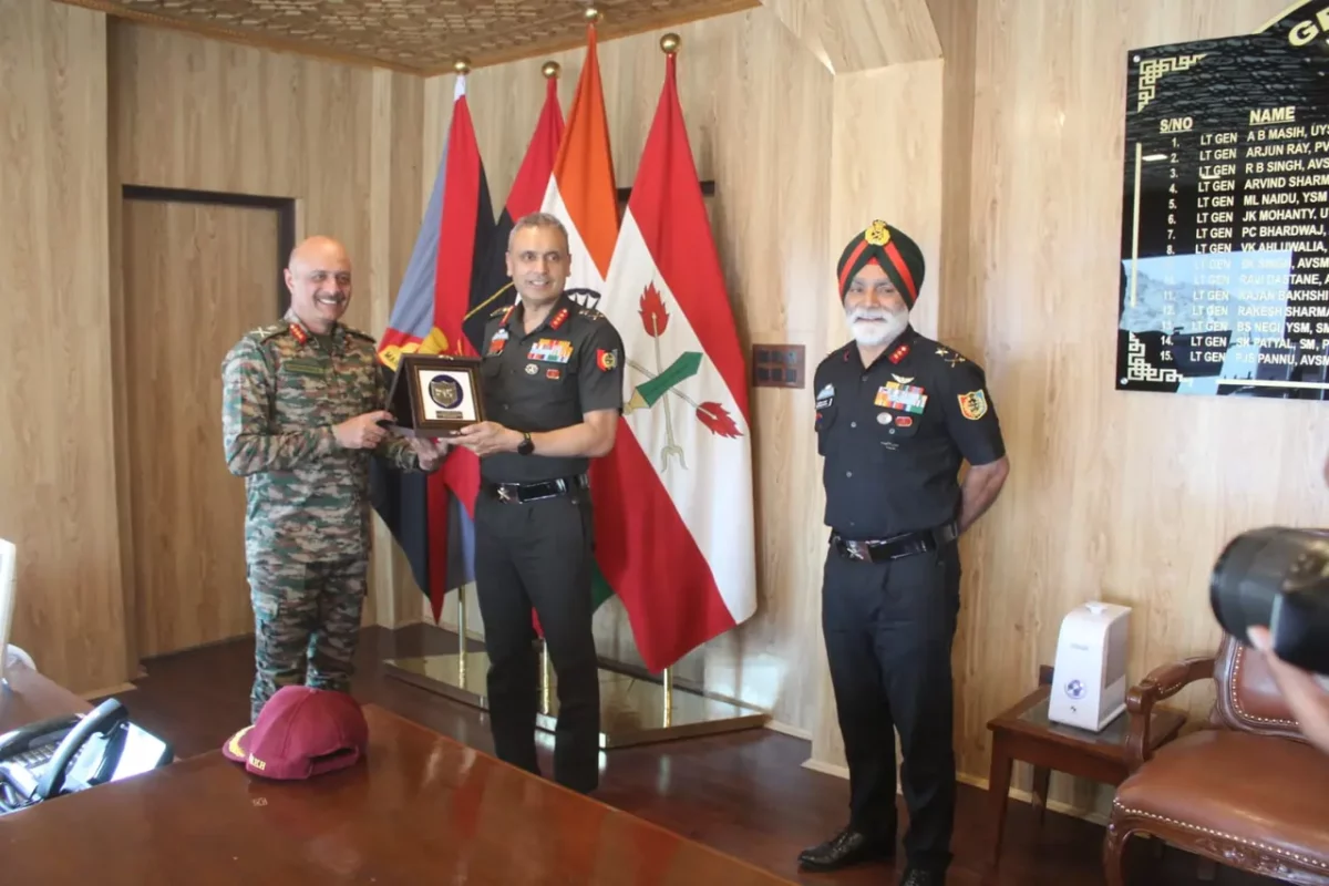 Lt Gen Vats with Maj Gen Bevli and Lt Gen Bhalla