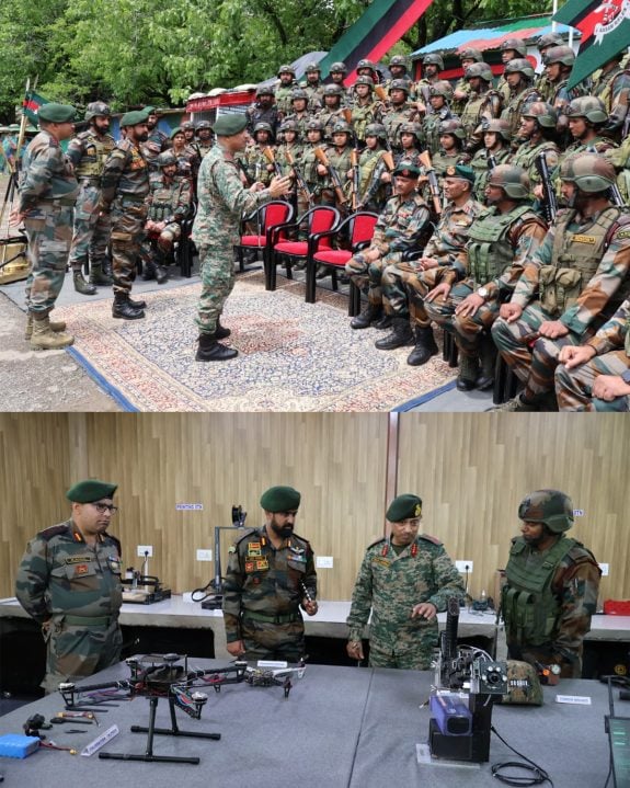 Lt Gen Vikas Lakhera Reviewing
