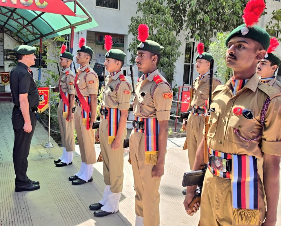 Maj Gen Bimal Monga Interacting with NCC Cadets