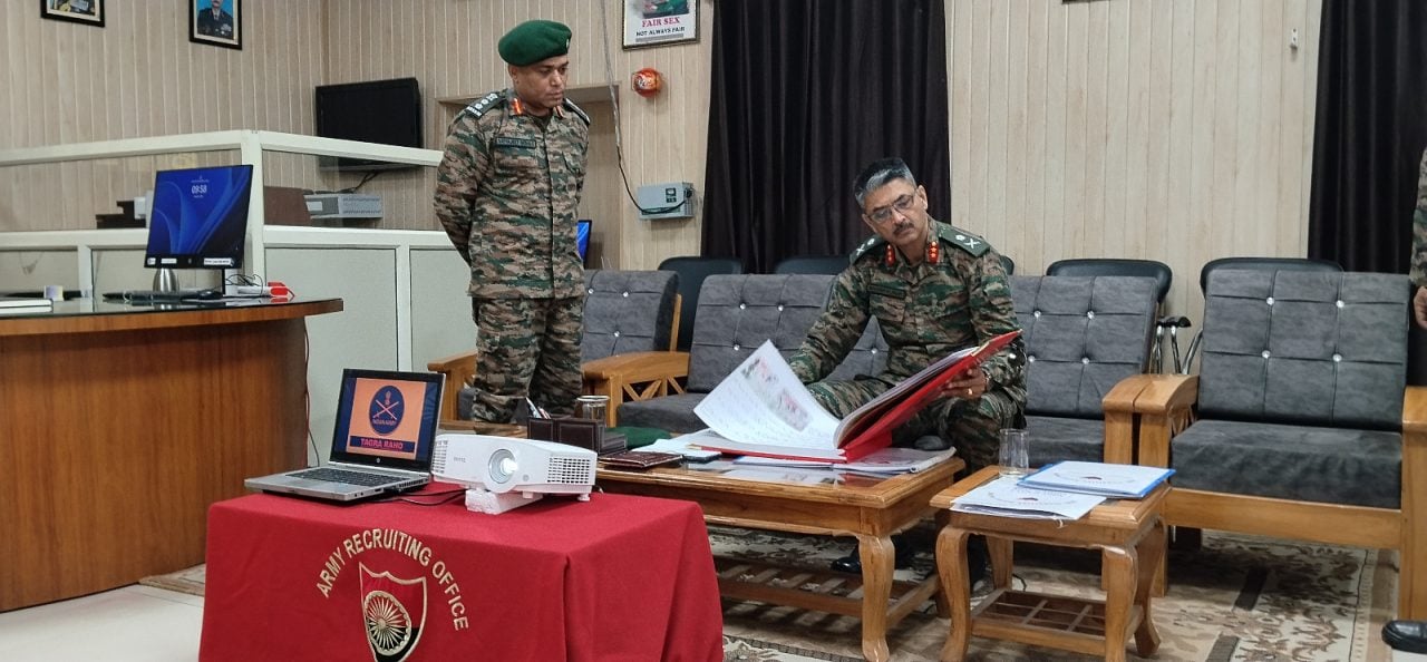 Maj Gen Manish Kumar Reviewing