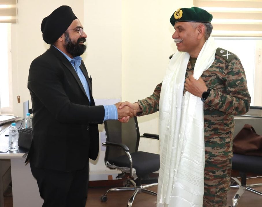 Maj Gen Sudhanshu Sharma Shaking Hands