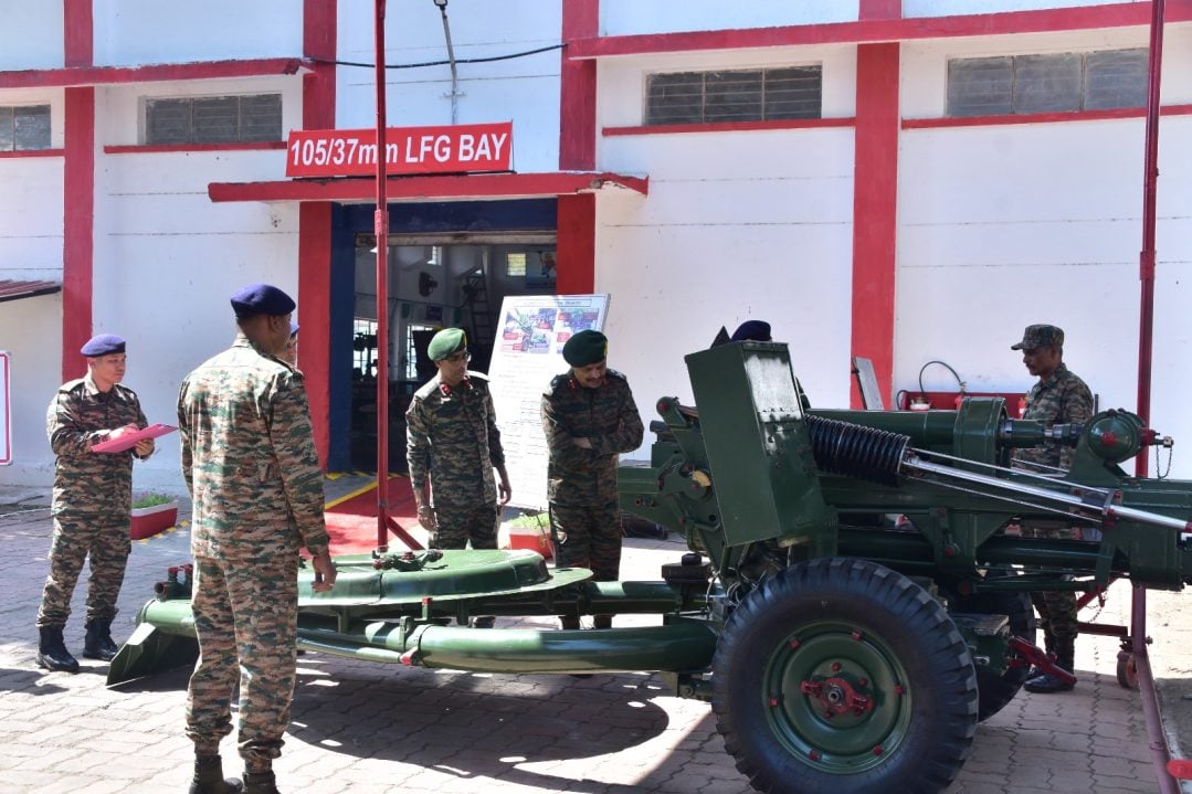 Major General P Naruk Reviewing
