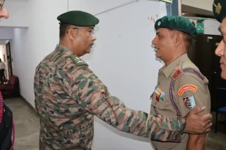 Major General Vikas Bhardwaj Commending