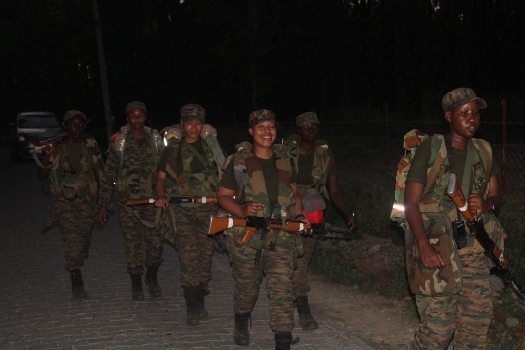 Officer Cadets with Guns