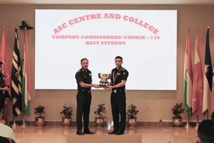 Officer Getting Trophy