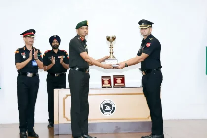 Officer Receiving Trophy