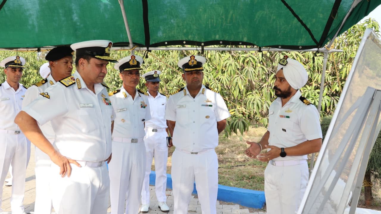 Vice Admiral Sameer Saxena Reviewing