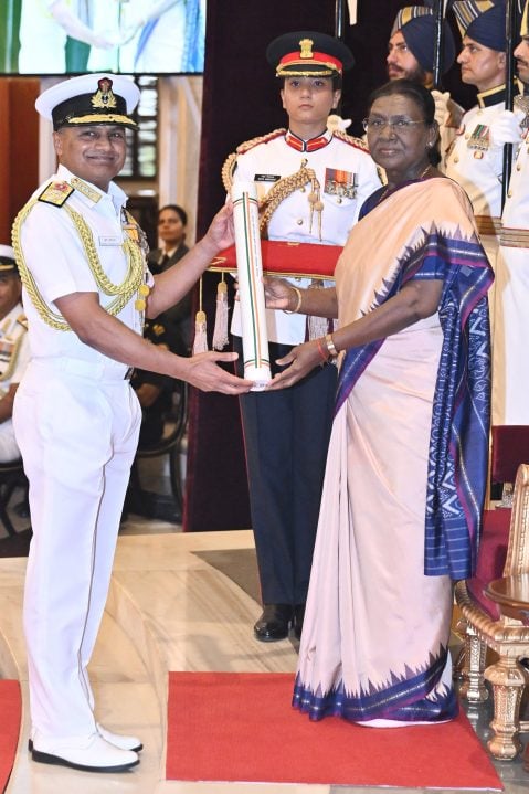 Admiral Krishna Swaminathan Getting PVSM