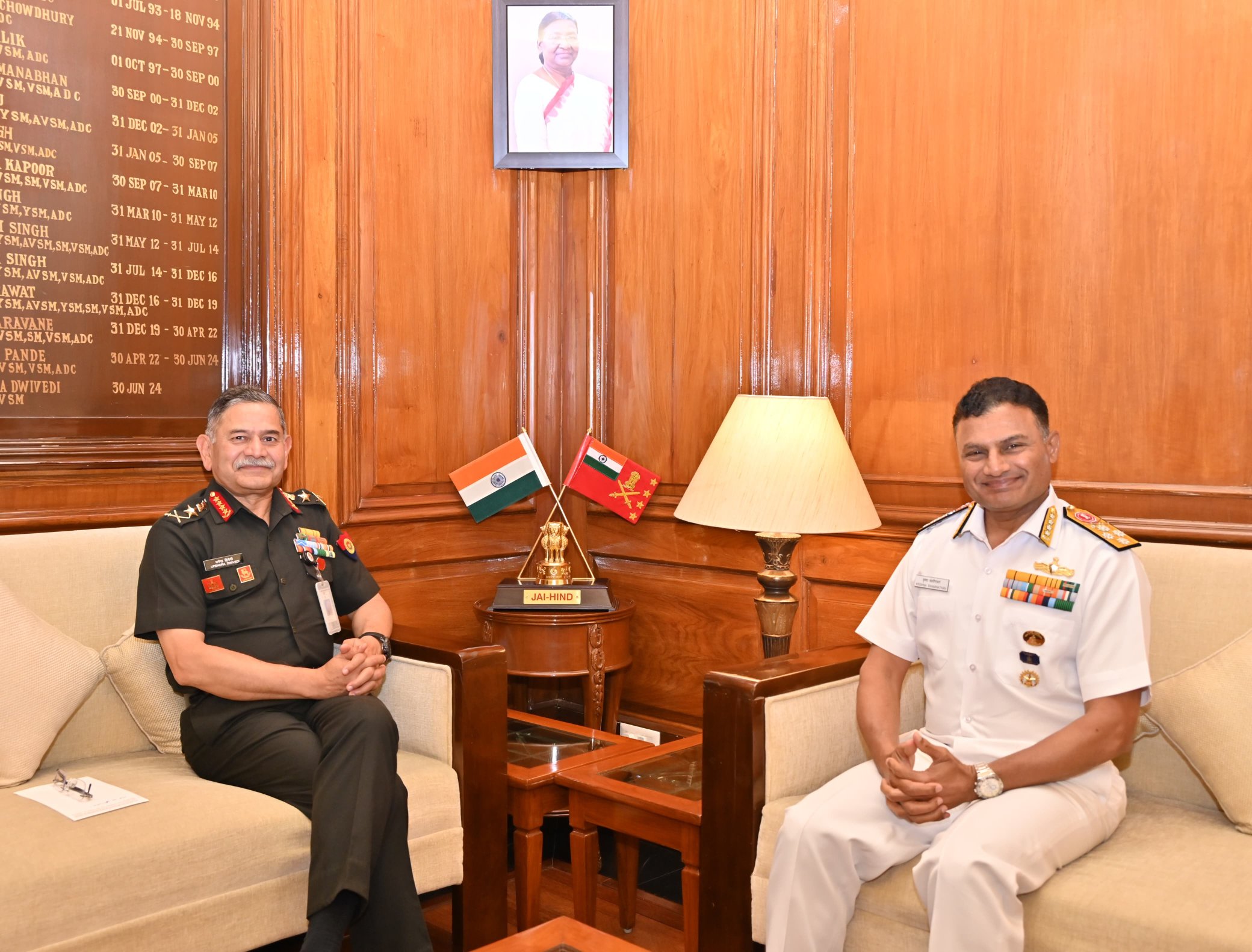Admiral Krishna Swaminathan Calls on Army Chief Gen Upendra Dwivedi ...