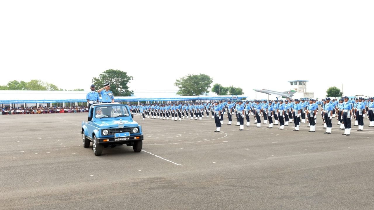 Air Vice Marshal Mukesh Kumar Yadav Saluting