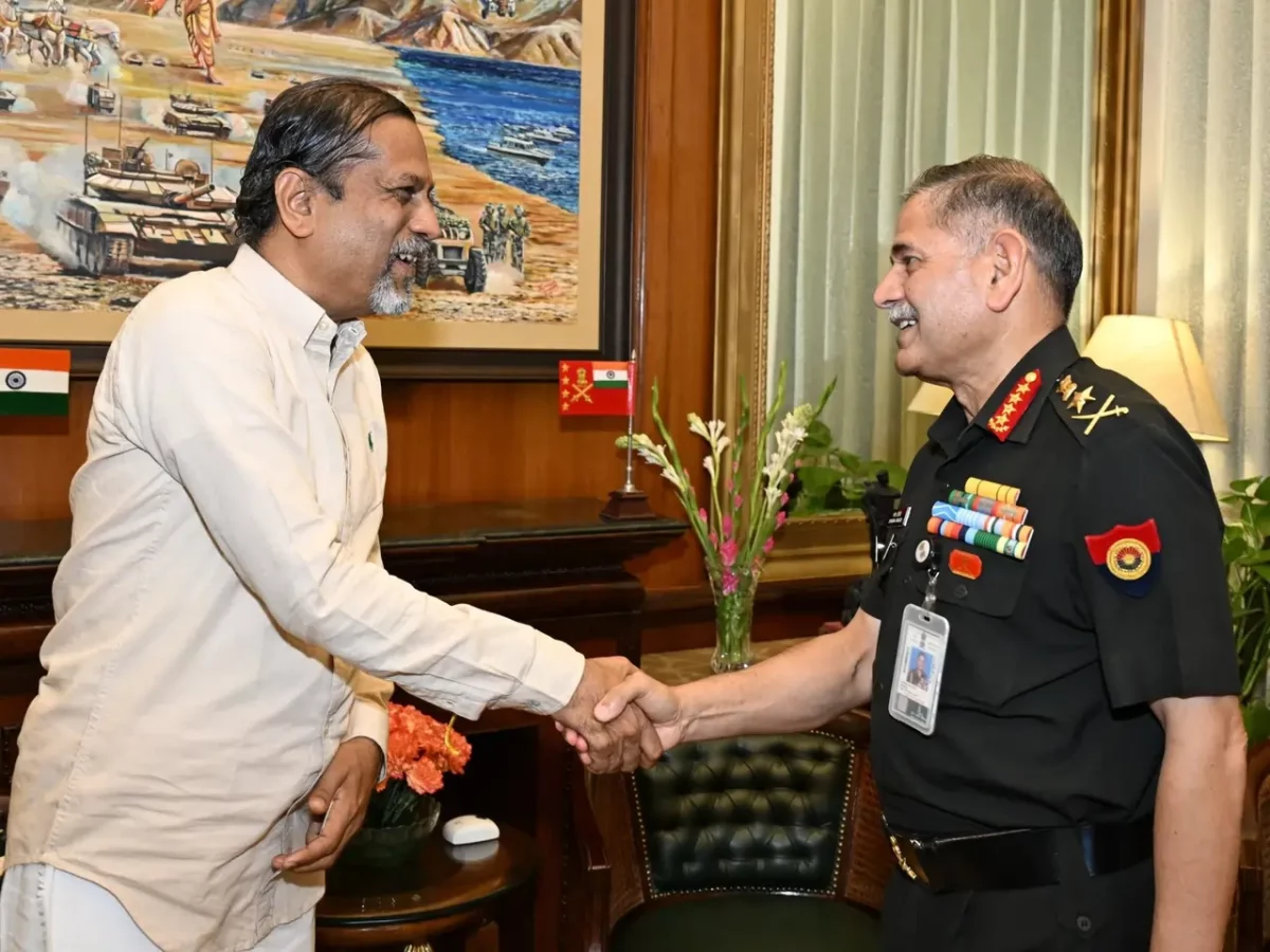 General Dwivedi Shaking Hands