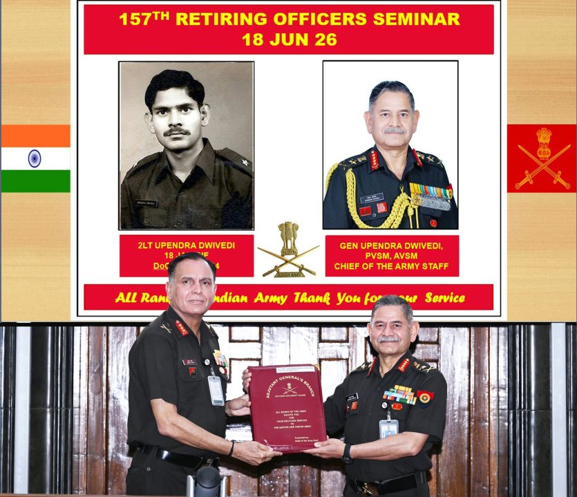 Lieutenant General Dhiraj Seth Felicitates General Upendra Dwivedi for Four Decades of Distinguished Service