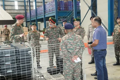Lt Gen Amardeep Singh Aujla Reviewing Equipment