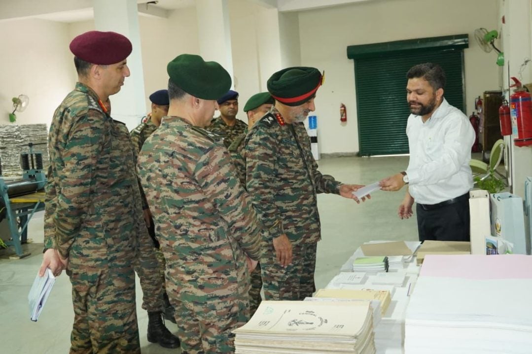 Lt Gen Amardeep Singh Aujla and Other Officers Reviewing