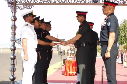 Lt Gen Devendra Sharma Shaking Hands