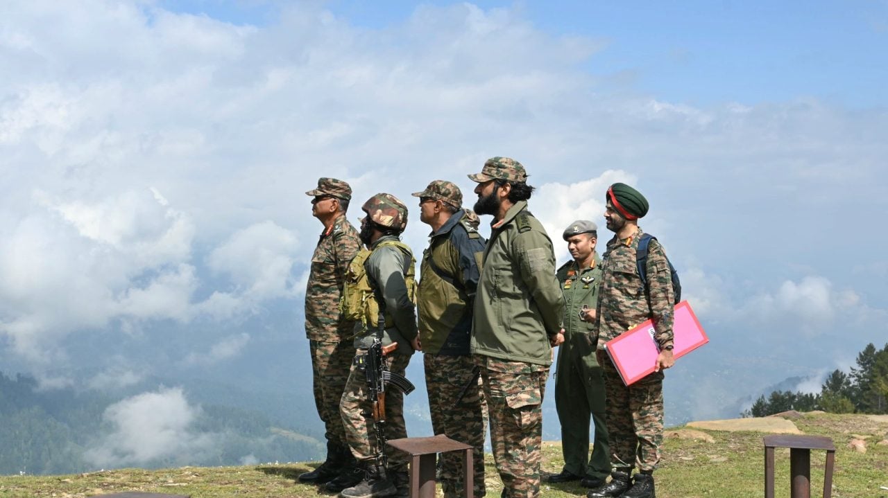 Lt Gen PK Mishra Reviewing