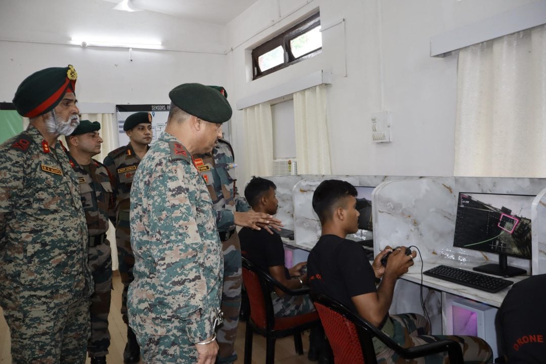 Lt Gen Vikas Lakhera Reviewing