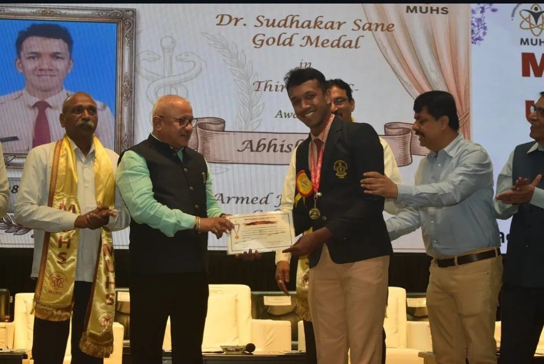Medical Cadet Abhishek VR Getting Award