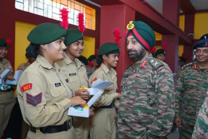 Officer with NCC Cadets 1