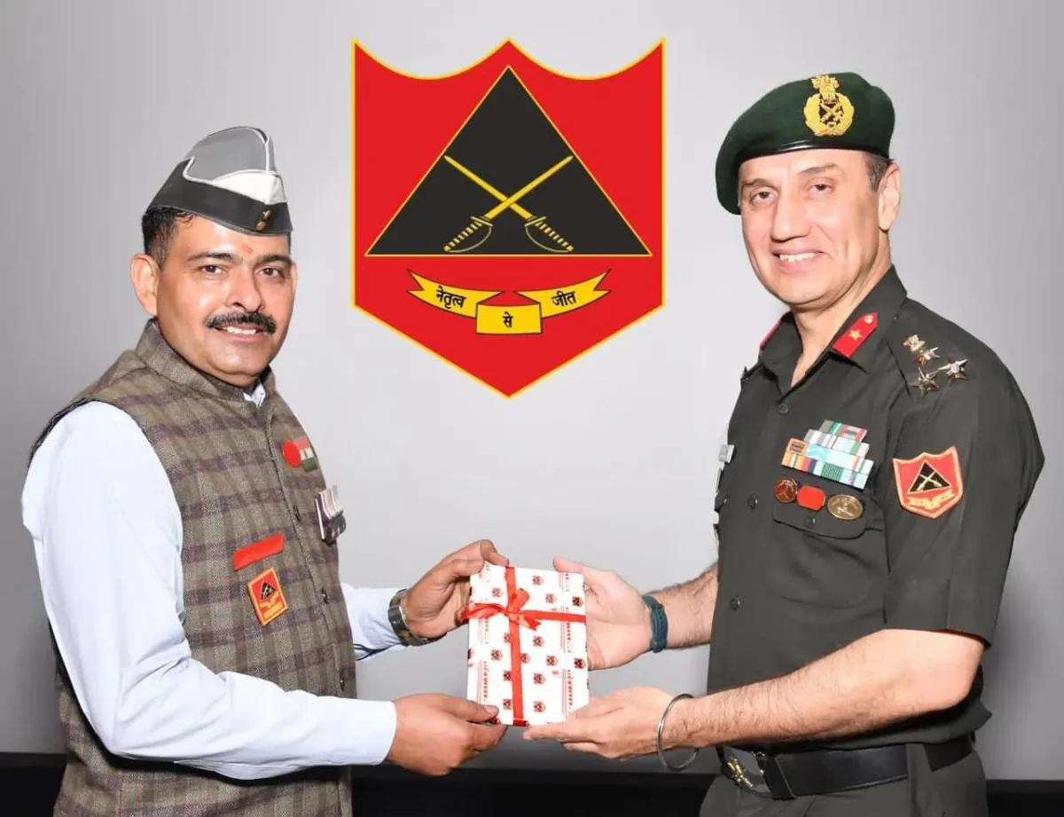 Officer with Sub Maj Hony Capt Yogendra Singh Yadav