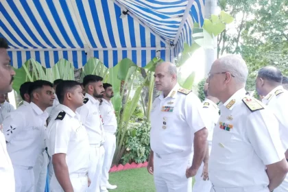 Vice Admiral Sanjay Bhalla Interacting with Others