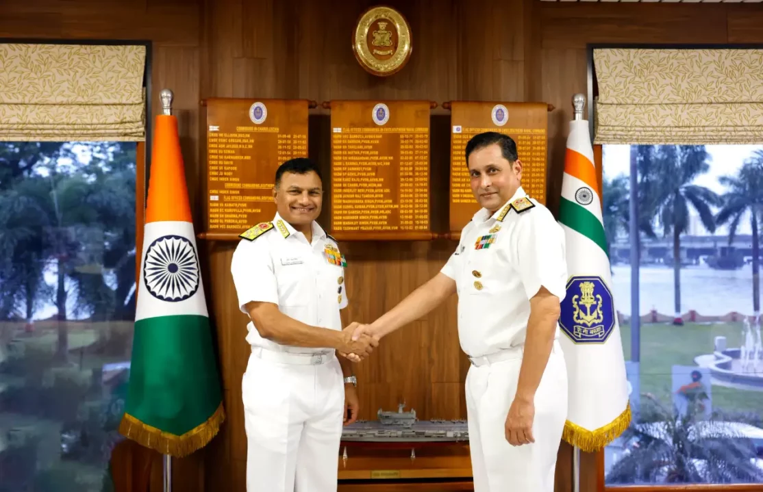 Admiral Krishna Swaminathan Shaking Hands