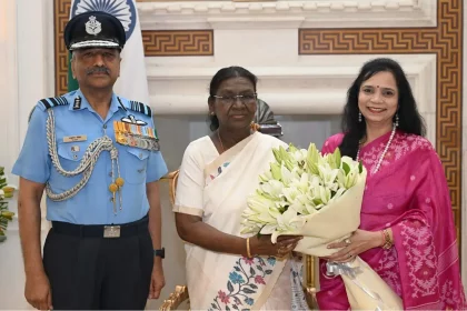 Air Marshal Ashutosh Dixit and His Wife with President