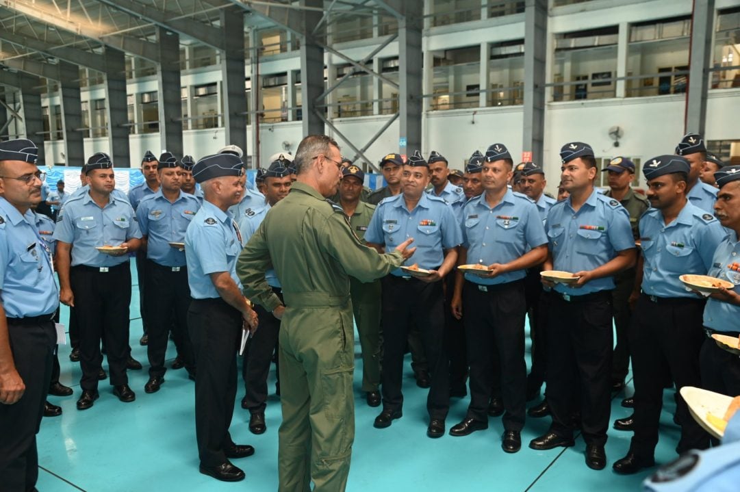Air Marshal Jasvir Singh Mann Interacting