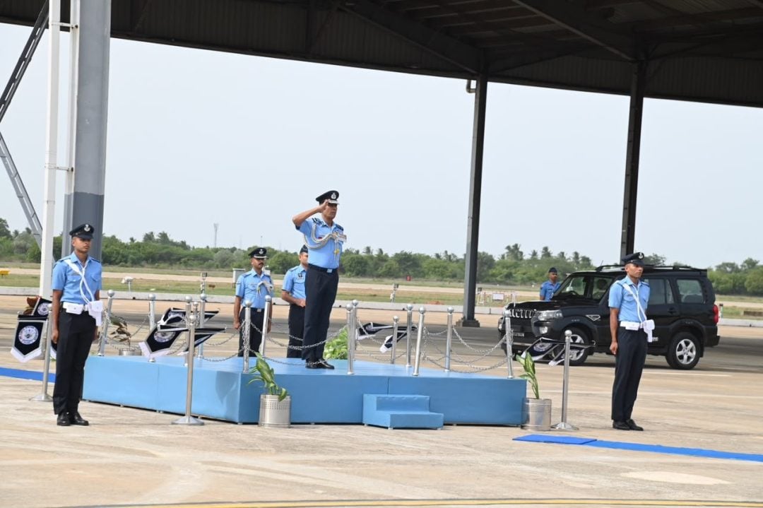 Air Marshal Jasvir Singh Mann Saluting