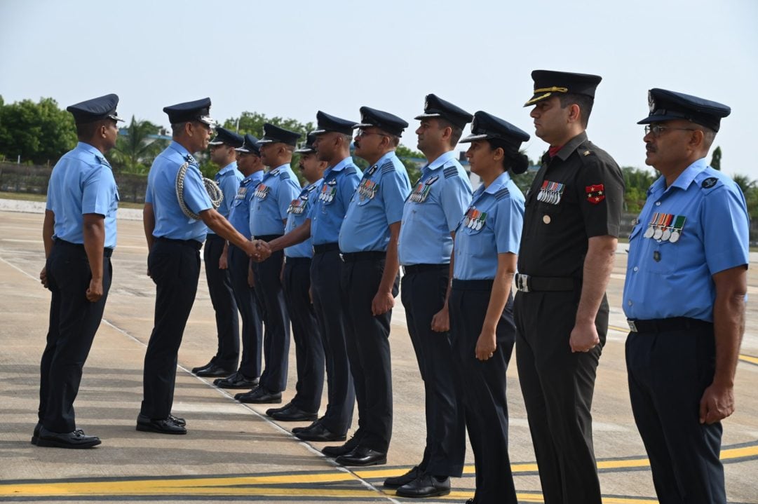 Air Marshal Jasvir Singh Mann Shaking Hands