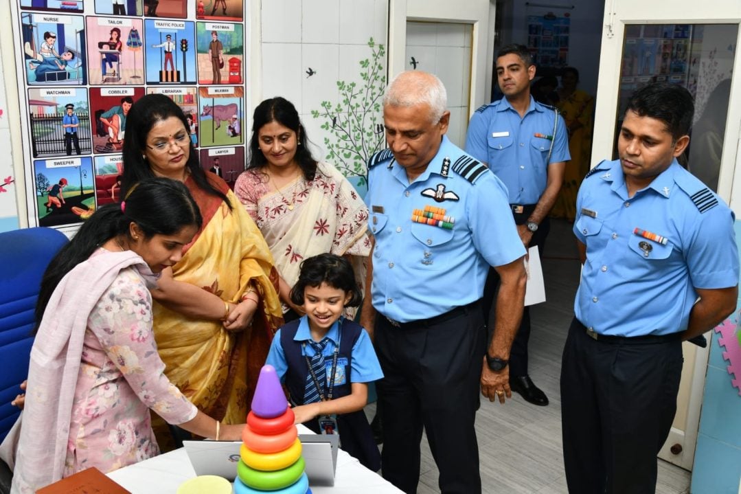 Air Marshal S Shrinivas with Child