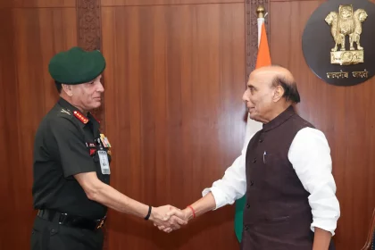 Gen Dhiraj Seth and Rajnath Singh