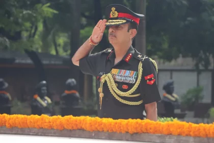 Lieutenant General Ajay Kumar Saluting