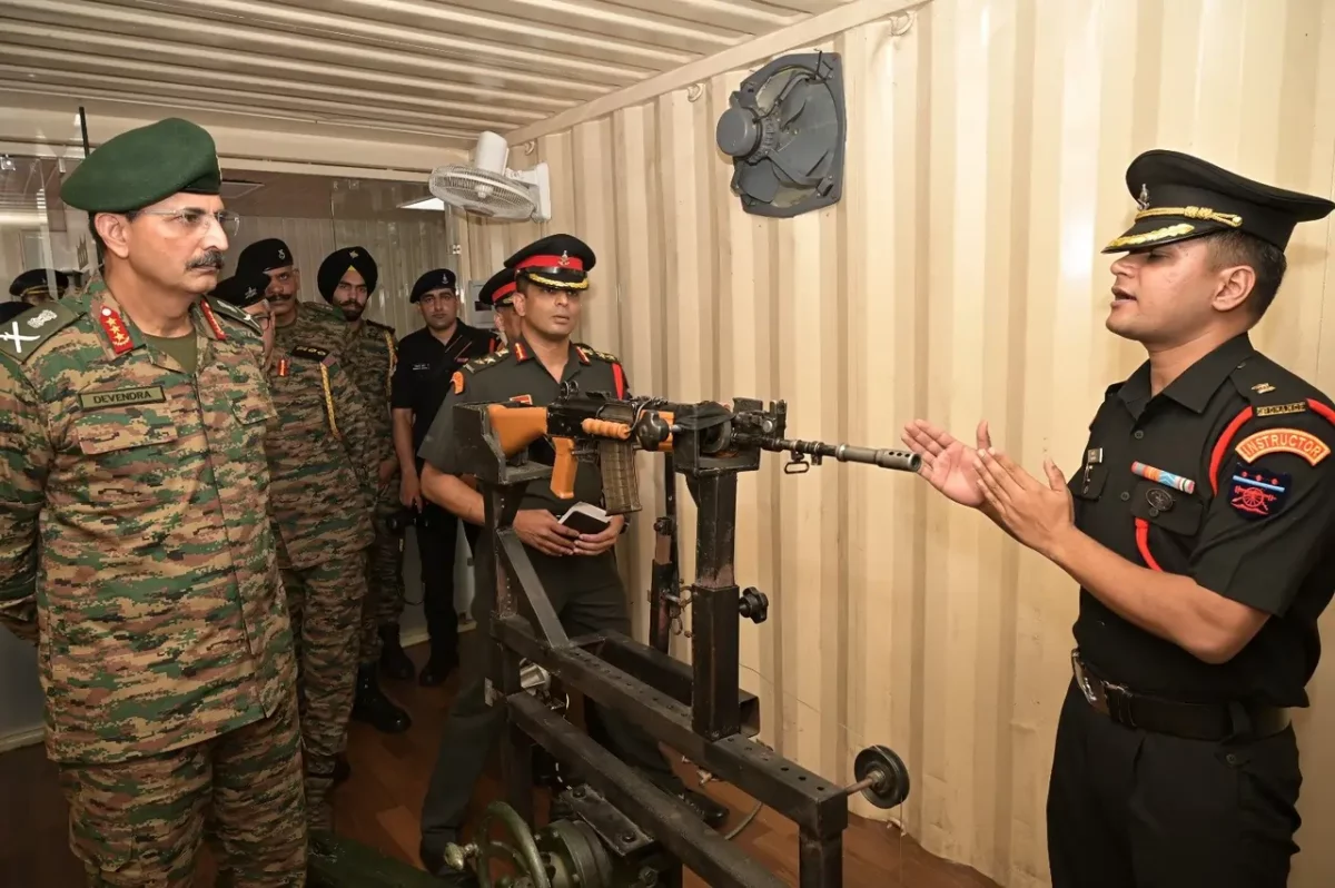 Lt Gen Devendra Sharma Reviewing