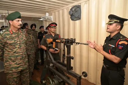 Lt Gen Devendra Sharma Reviewing