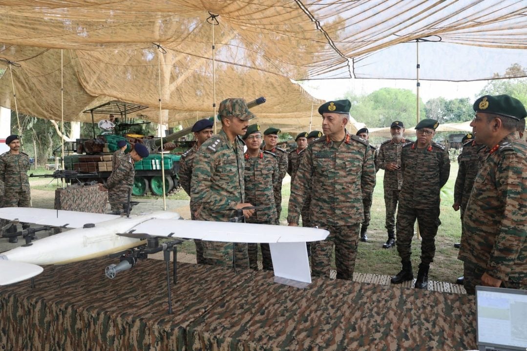 Lt Gen Mohit Malhotra Reviewing Drone