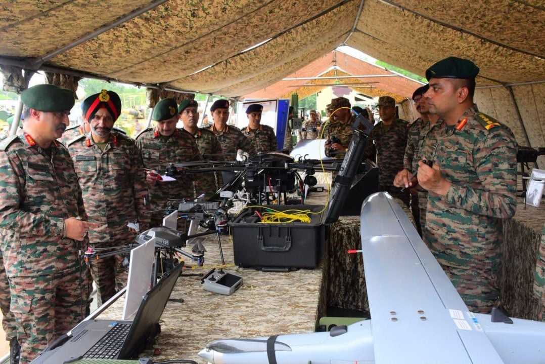 Lt Gen Rajesh Pushkar Reviewing