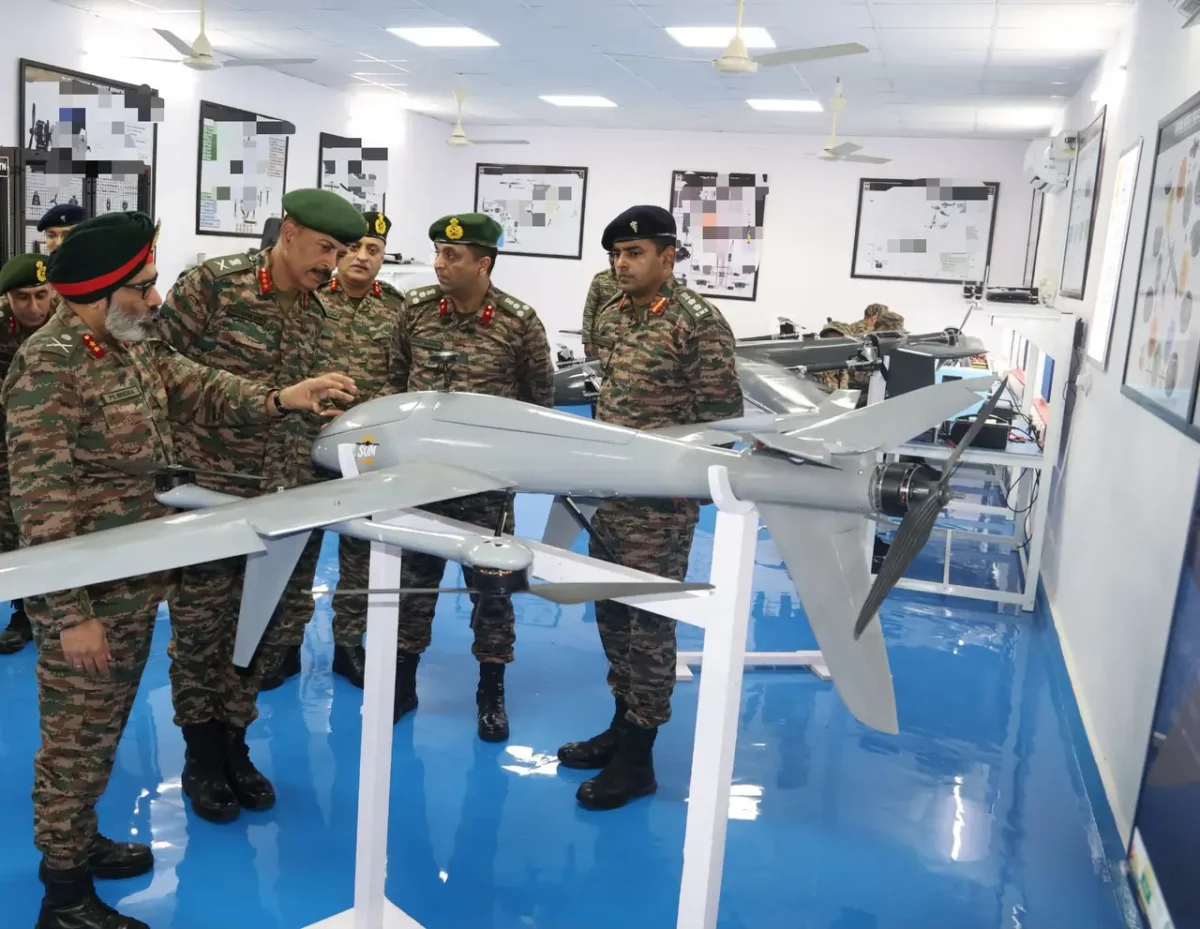Lt Gen Rajiv K Sahni Reviewing Drones