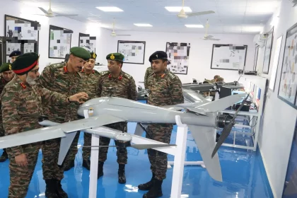 Lt Gen Rajiv K Sahni Reviewing Drones